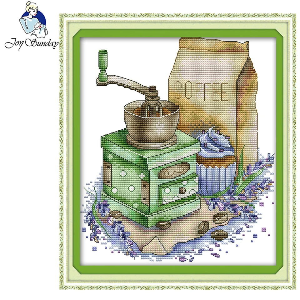 Joy Sunday торт и кофе Десерт вышивка крестиком с принтом DMC 11CT 14CT ребенок ручной работы DIY Вышивка Набор для домашнего декора и подарка