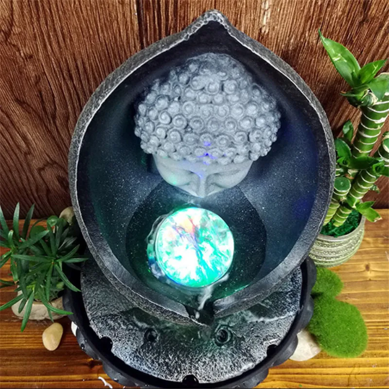 Статуя Будды с лотосом полимерные водные фонтаны фигурки фэн шуй водный плащ