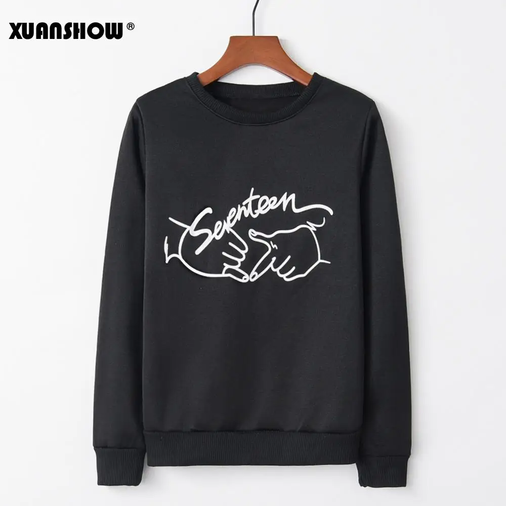 XUANSHOW 2020 Весенняя осенняя одежда унисекс Kpop Seventeen толстовка с круглым вырезом и