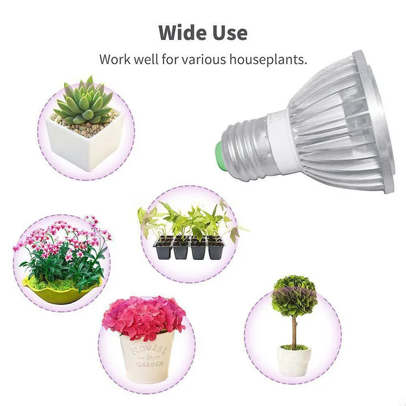 

5 LED Plant Grow Light Bulb E27 5W Hydroponic Phyto Lamp Full Spectrum Indoor Lighting for Flower Seedling Greenhouse Grow Tent