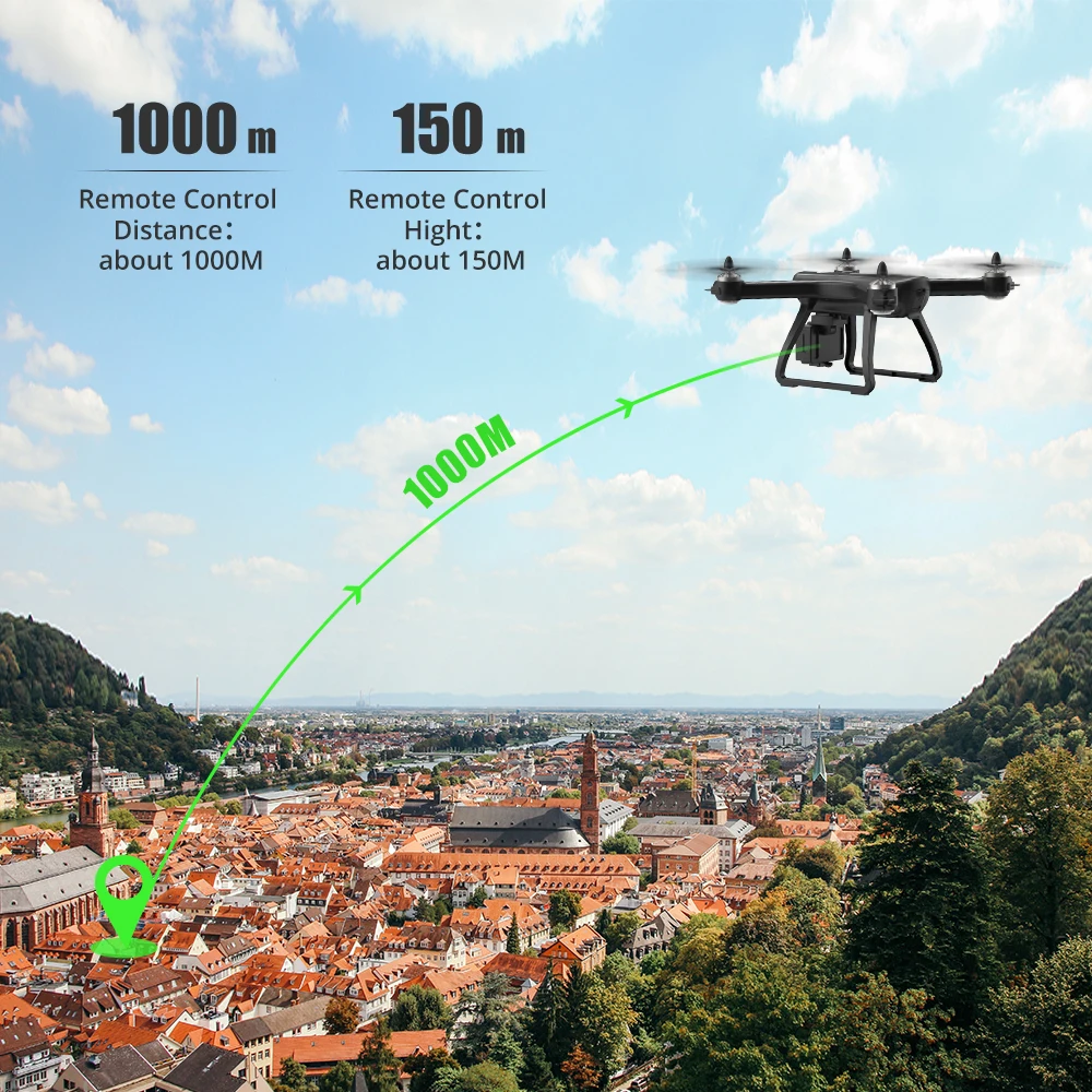 Holy Stone HS700 gps Дрон 5G с камерой Full HD 1080P Дрон gps бесщеточный 1 км 1000 м FPV профессиональная Com камера Wifi Квадрокоптер