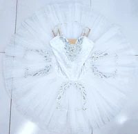 professional ballet tutu dress costume white swan lake performance stage costume la sylphide pancake tutu for child
