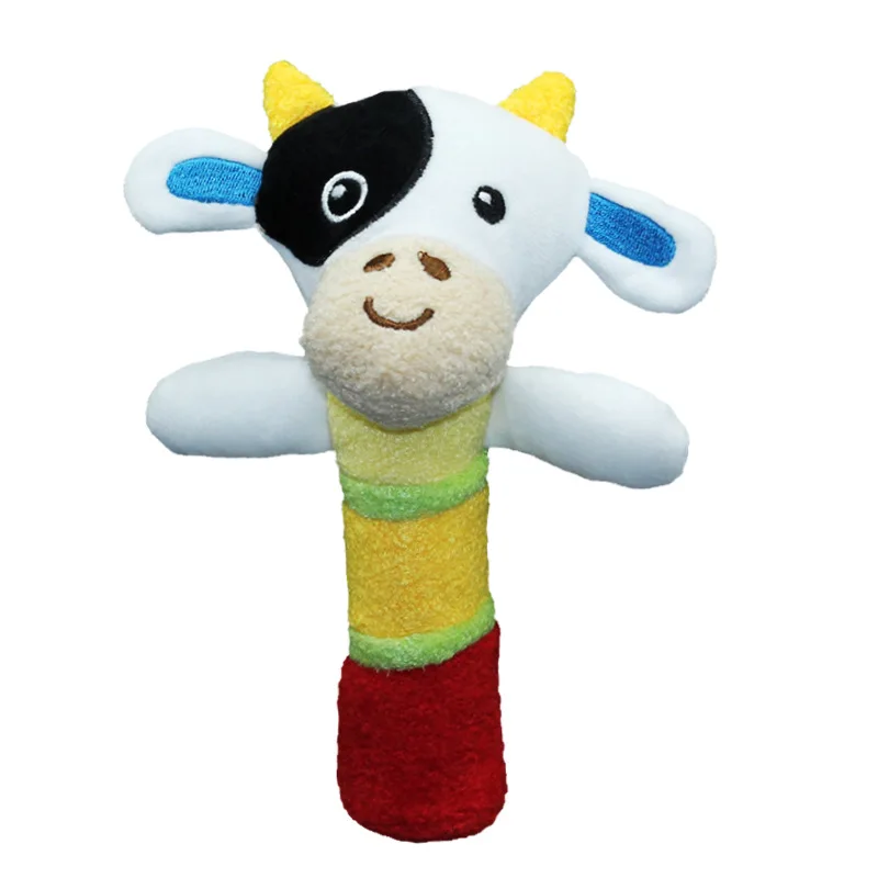 От 0 до 3 лет Детские Погремушки Мультфильм встряхнуть и понять чучело игрушка с