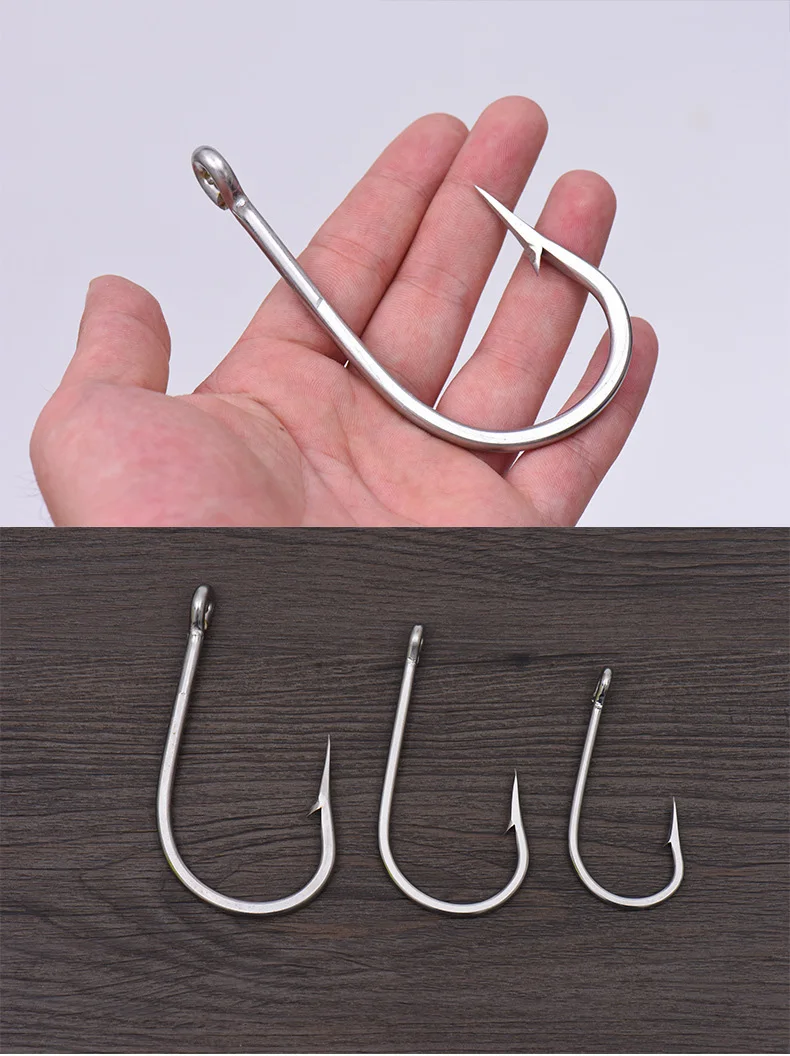 2 шт./лот большой толстый рыболовный крючок из нержавеющей стали для акулы