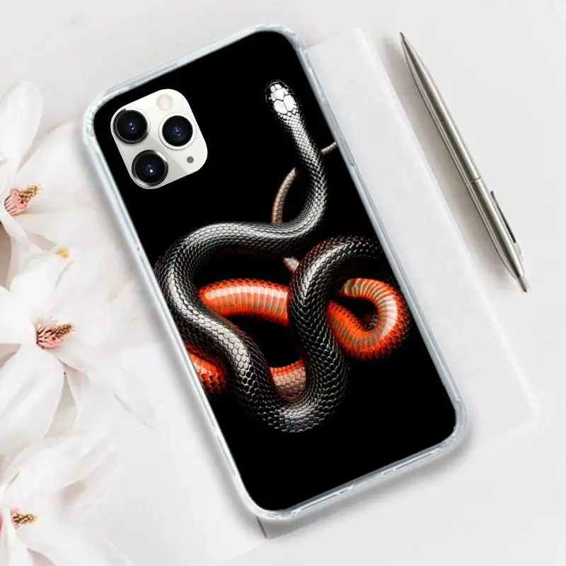 

Animal snake Phone Case Transparent for iPhone 11 12 mini pro XS MAX 8 7 6 6S Plus X 5S SE 2020 XR