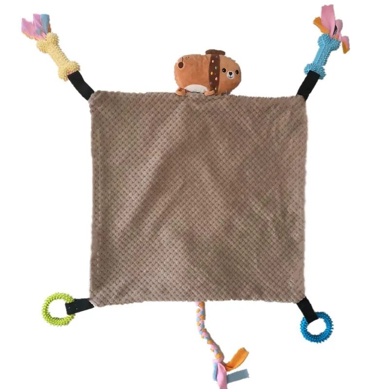 Милый мягкий мультяшный коврик для кошек домашних питомцев С игрушечным пищащим