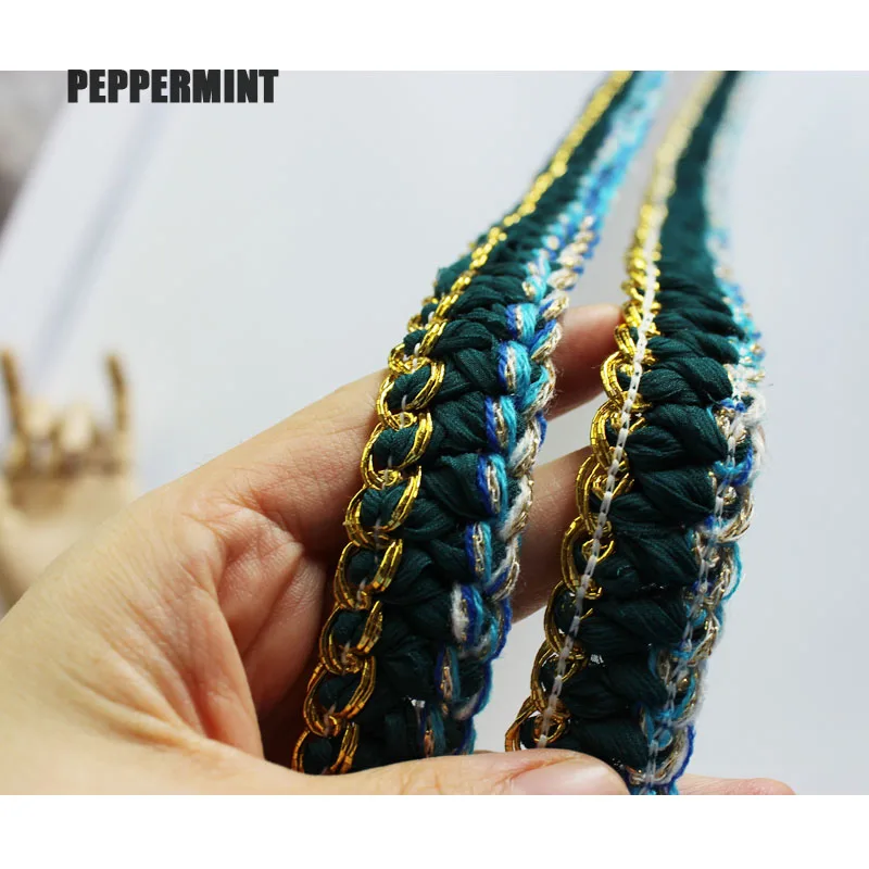 Золотая плетеная тесьма 1 ярд 20 мм