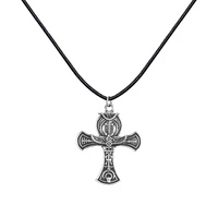 new couple ankh ancient egypt cross necklace pendant ancient silver necklace fashion personality men and women clavicle chain