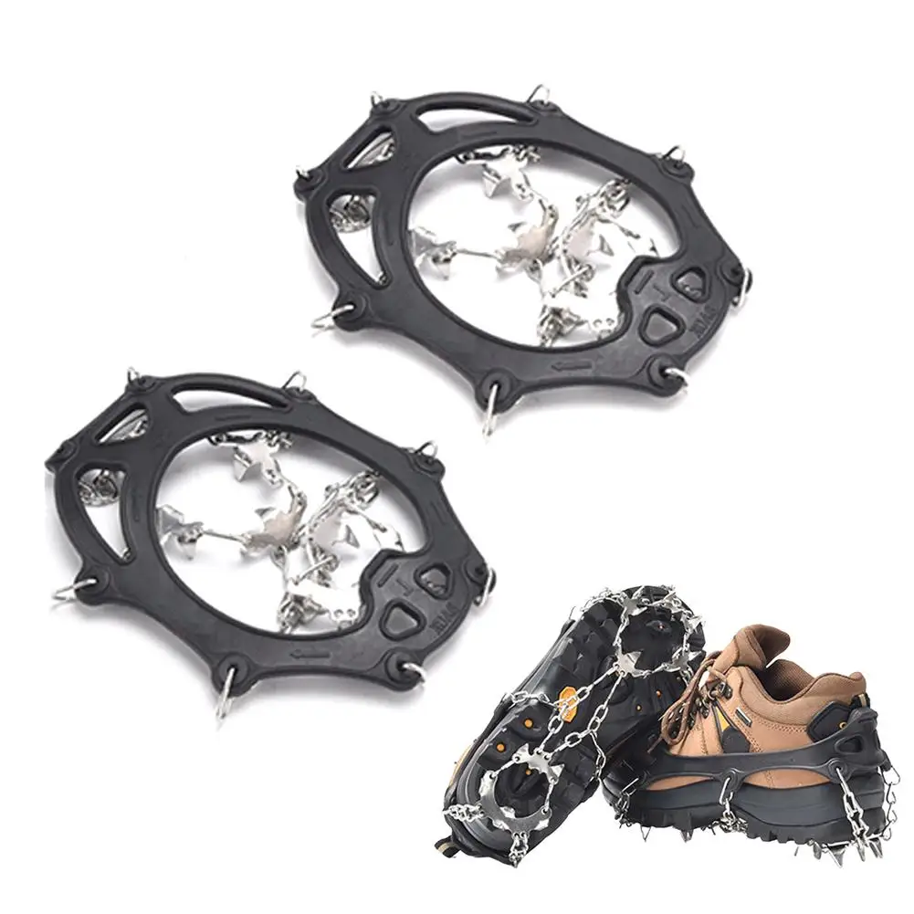 

19 Spikes Crampons Ice Cleats High Elastic Ice Traction Cleats For Shoes And Boots Stainless Steel For Climbing And Hiking
