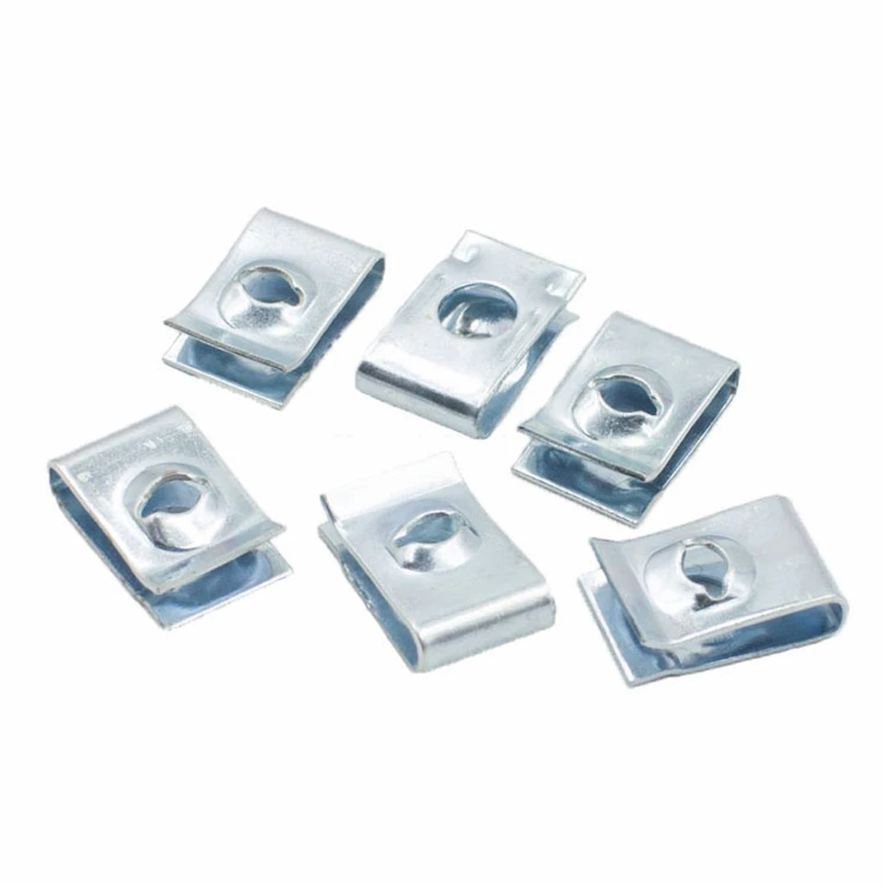 Set Gasket Clips Kit Fixed Screw Car Fender Bumper Body Door Panel Metal Silver 100Pcs |
