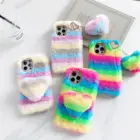 Мягкий плюшевый чехол для Oppo Find X3 Pro X2 Lite Neo Rainbow Cover for Oppo A16 A15 A15S A12 A53 A53S 2020