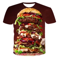 the latest 3d printing gourmet hamburger fries unisex short sleeved personalized round neck pullover xxs 6xl plus size t shirt