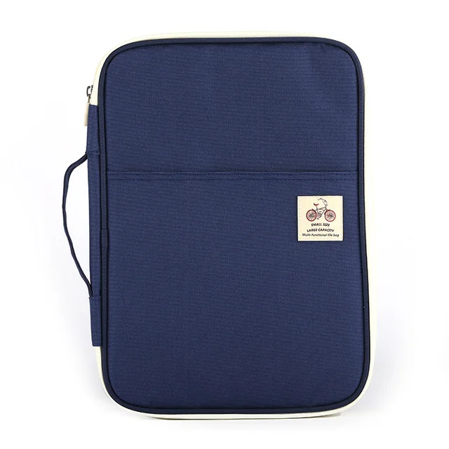 Navy Blue А4 папки сумки многофункциональный для документов портативный Оксфорд водонепроницаемый для планшета данных ноутбук складские принадлежности сумка подарок - Цвет: Navy Blue