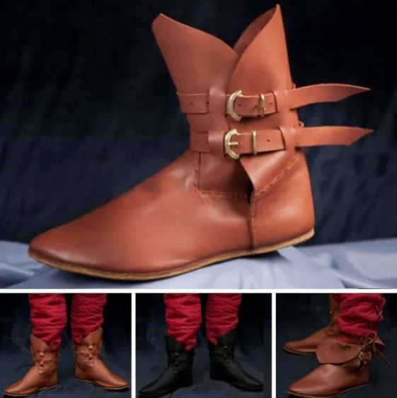 Мужская кожаная обувь в средневековом стиле ботильоны викторианском ботинки