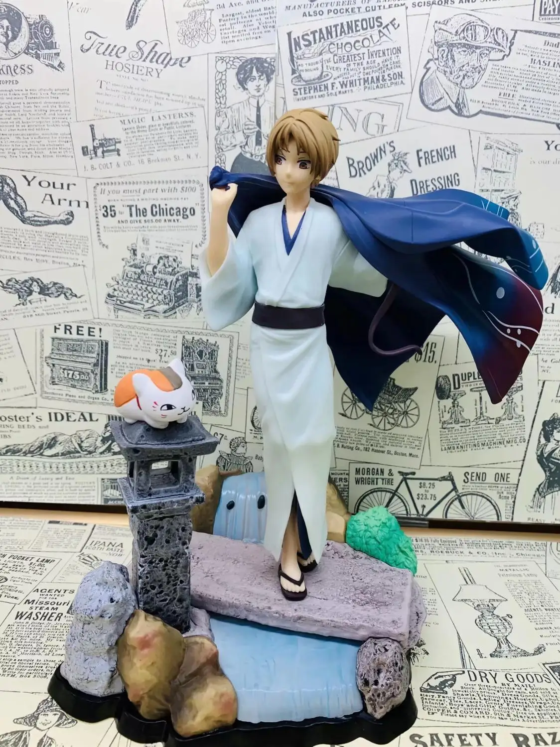 

25cm Natsume Yuujinchou Nyanko Sensei Madara Cat & Natsume Takashi figure Anime Action Figure New New Collection figures New