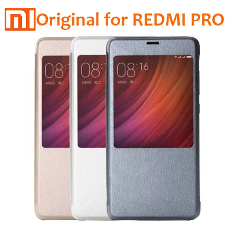 Флип чехол для Xiaomi Redmi Pro 100% оригинал MI 5 дюйма ПК + ПУ Smartwake с откидной крышкой