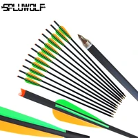 12 pcs archery arrows with 4 vaves carbon crossbow arrow shooting bolts
