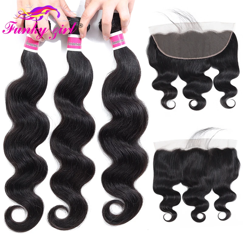 Забавная девушка 3/4 пряди Ков от уха до передняя застежка с бразильские волнистые