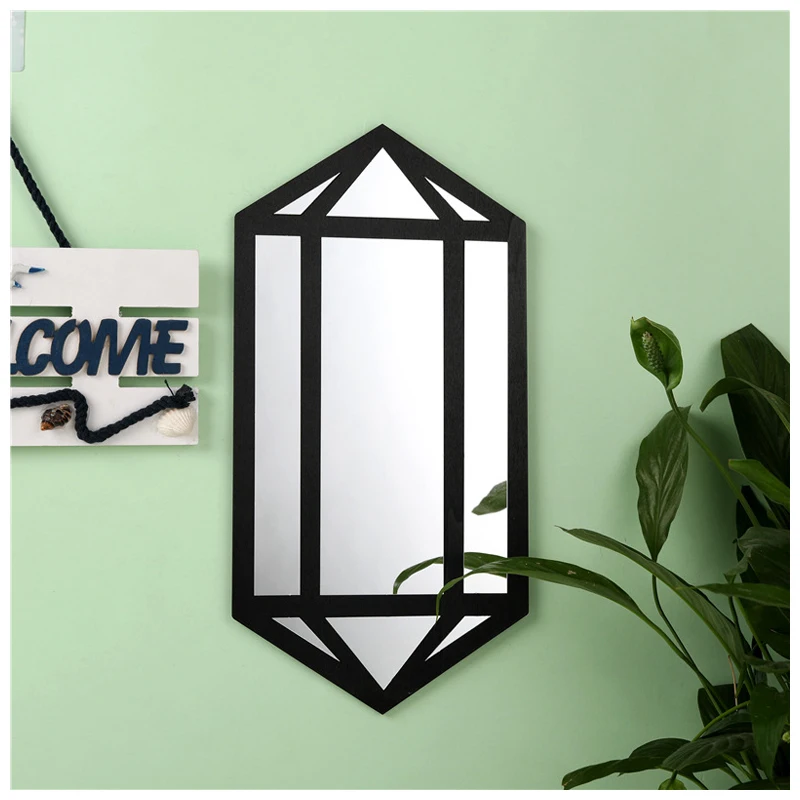 

Acrylic Mirrors for Wall Decor Mirrors Living Room Decoration Nordic Style Wooden Decorative Mirror Phase Wall Bedroom Mirror