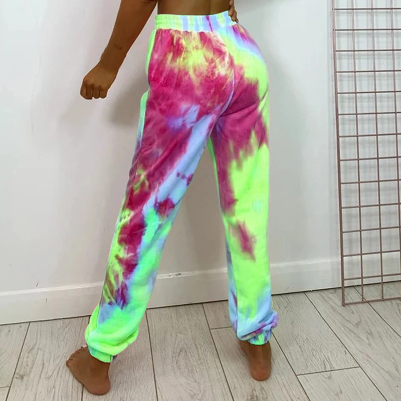 SFIT Tie Dye джоггеры с высокой талией длинные женские Мешковатые Штаны спортивные