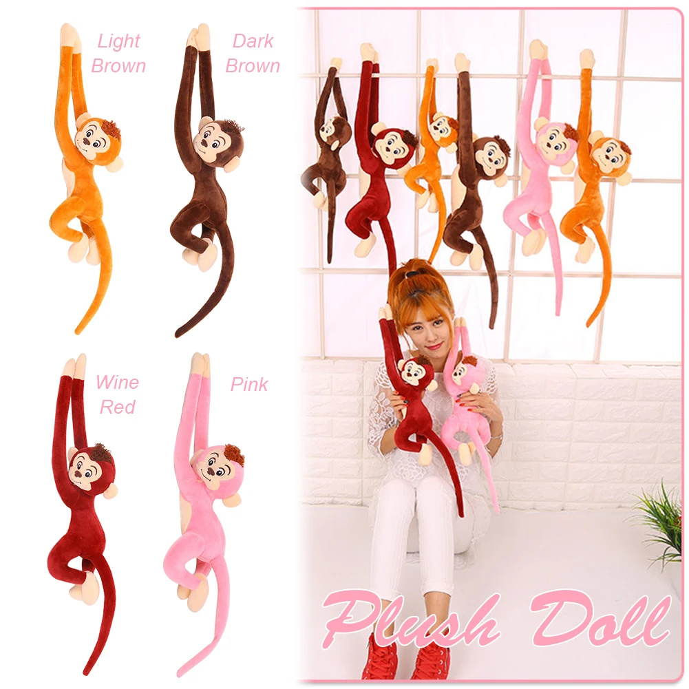 

65CM Cute Monkey Doll Long-arm Monkey Plush Toy Stuffed Doll Animal Monkey Home Decoration Curtains Hanging Dolls