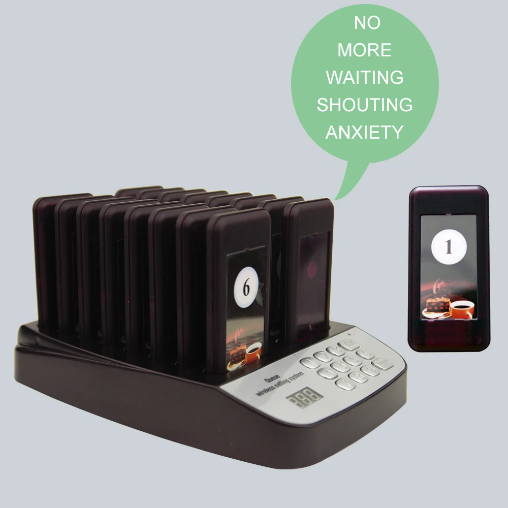 Беспроводной coaster пейджерам вызова для ресторанов 16 шт. пейджеры и 1 клавиатура