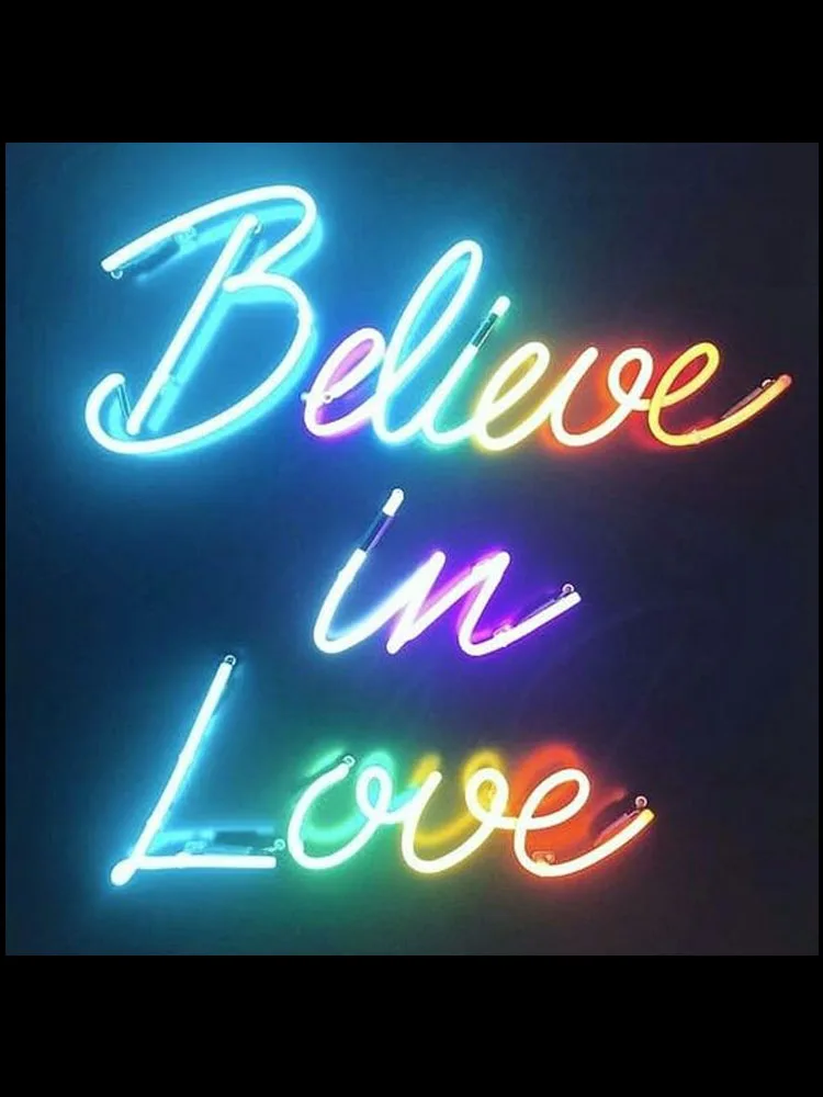

Neon Sign For BELIEVE IN LOVE glass tubes Cute gift decorate light home decor Hotel Arcade DISPLAY BUSINESS Impact Attract light