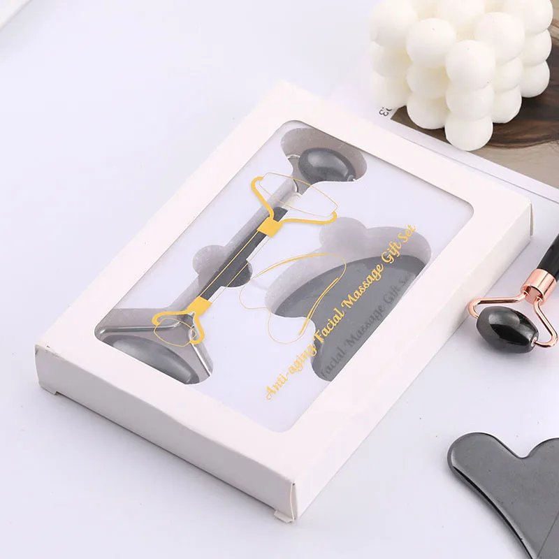 

Double-headed Roller + Scraping Board Facial Massage Natural Jade Health Care Facial Beauty Stick Promoting Metabolism