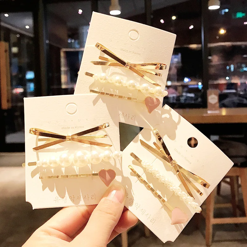 3 шт./компл. новые женские элегантные шпильки с жемчугом Ins Стиль Заколки для волос