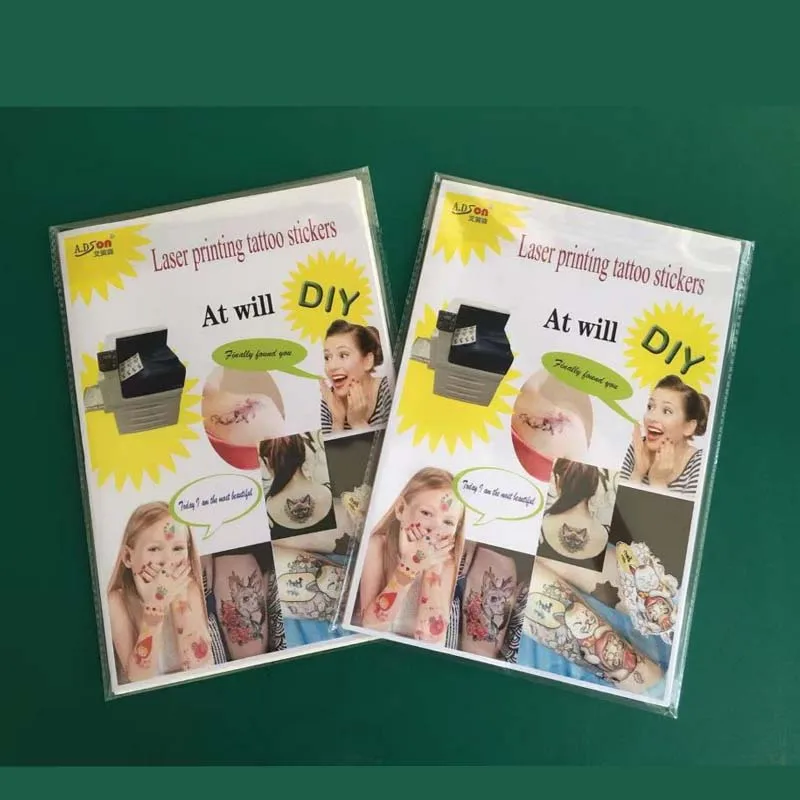 A4 Art Tattoos Paper DIY Waterproof Temporary Tattoo Skin Paper With Inkjet or Laser Printing Printers For Tatoo Men Children