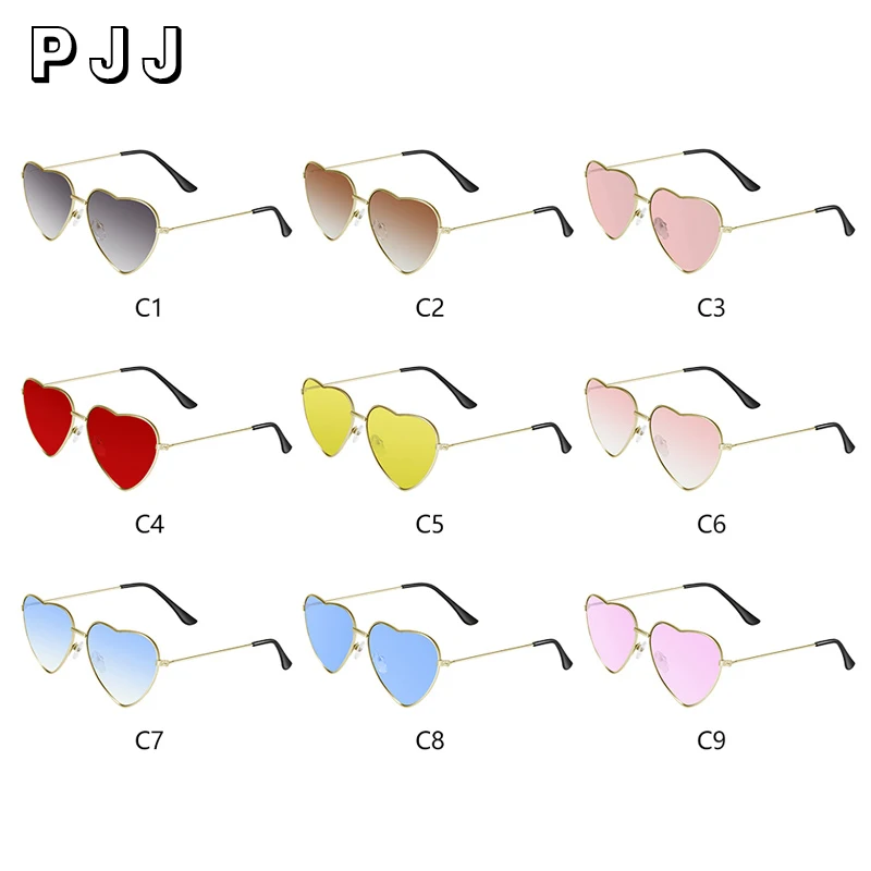 Женские солнцезащитные очки в стиле ретро кошачий глаз с сердцем металлическая