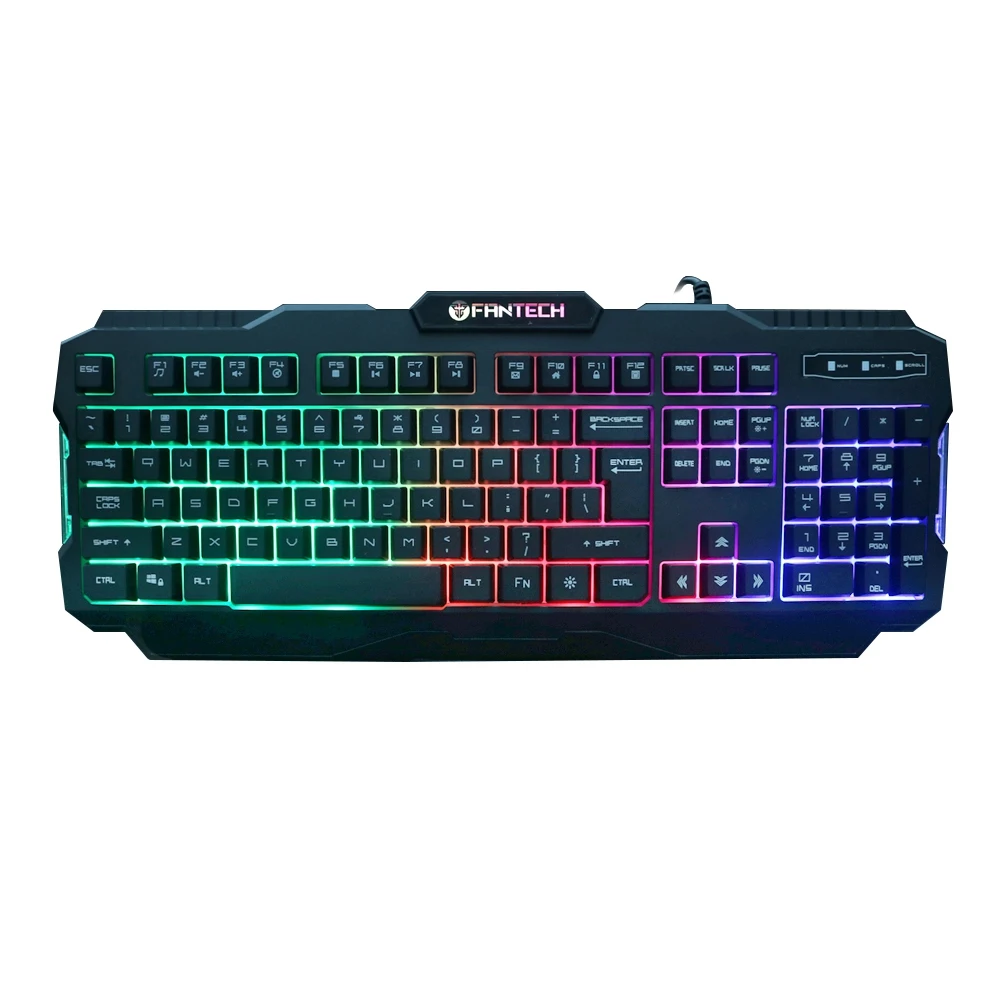 Black Fantech K511 Профессиональная Usb игровая клавиатура с подсветкой 104-Key Проводная игровая клавиатура - Цвет: Black
