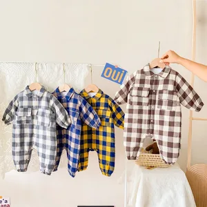 Sanlutoz Casual Plaid Warm Long Sleeve Baby Boys Rompers Winter Infants Clothing Fashion