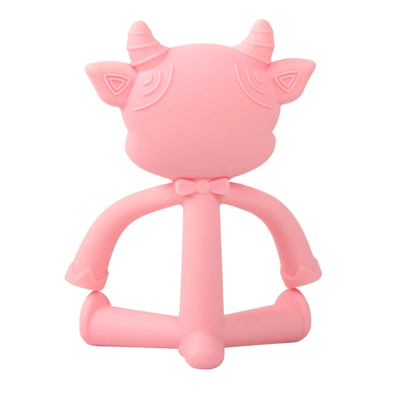 

Stereoscopic Cow Cartoon Baby Teethers Newborn Boy Girl Chew Teething Care Toys Teether Bite Molar Bar Rod Food-grade Silicone