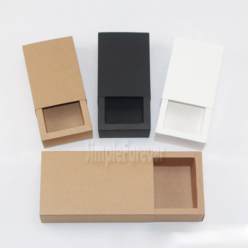 Eco Friendly Kraft Paper Cardboard Drawer Box Socks Underwear Gift Packaging Boxes Different Size
