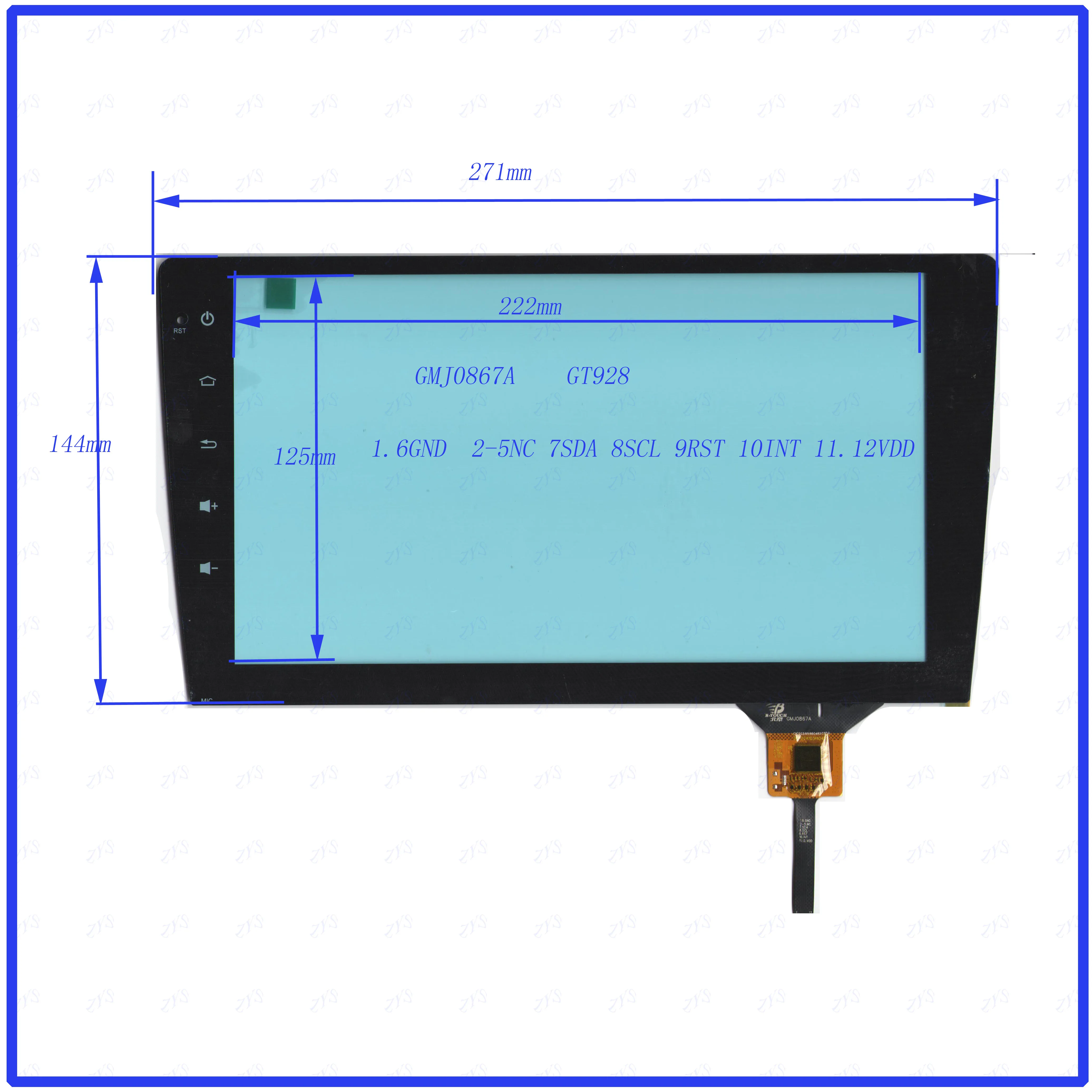 Емкостный экран GMJ0867A GT928 совместимый с сенсорным экраном 271*144 мм это Совместимый