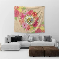 hawaii coat of arm hibiscus tapestry 3d printed tapestrying rectangular home decor wall hanging