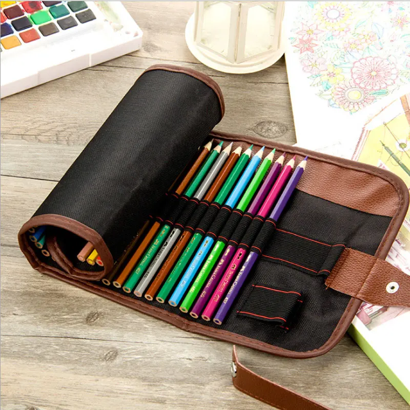 72 цвета холщовый чехол для карандашей занавески цветные свинцовые рулоны