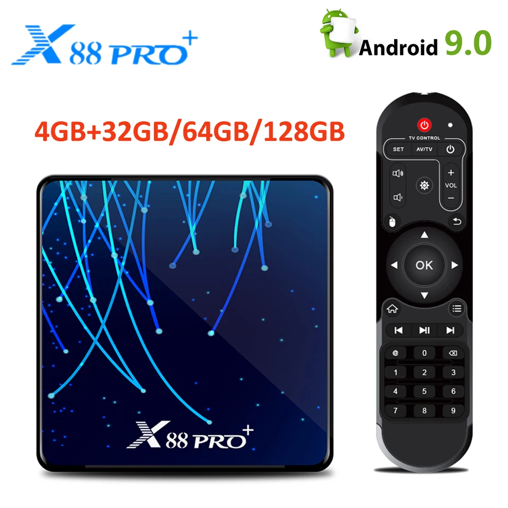 ТВ приставка X88 PRO Plus на Android 9 0 4 + 32/64 ГБ 8 ядер 4K (3840x2160 пикселей)|ТВ-приставки и