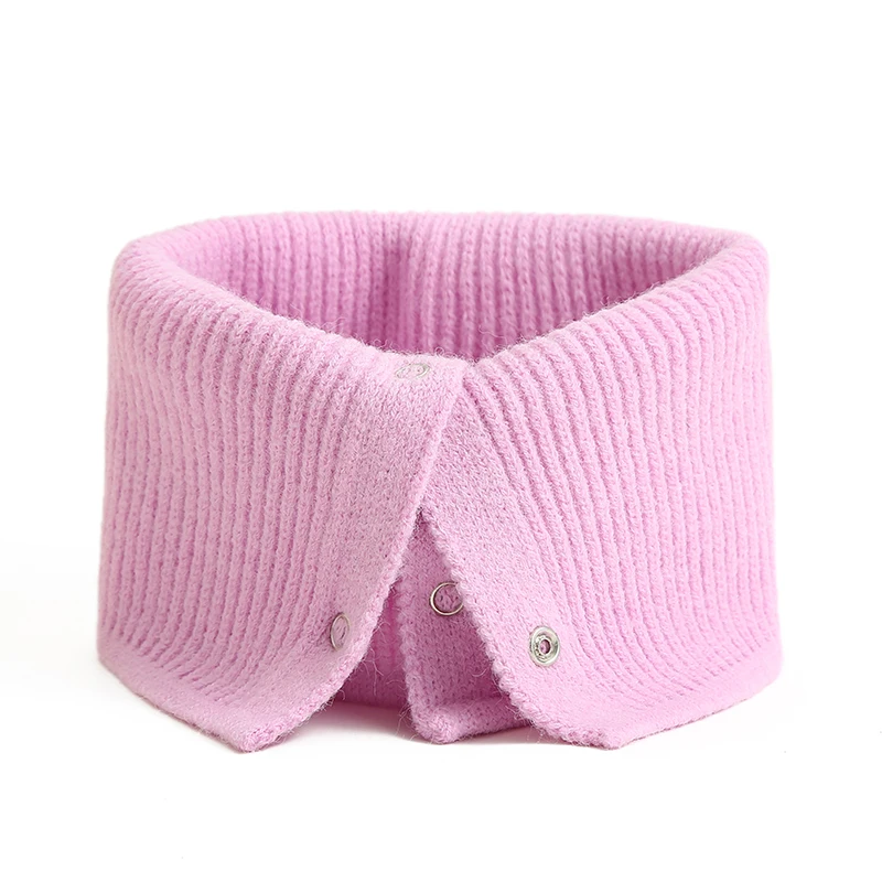 

2022 Women Ring Scarf Warm Collar Solid Winter Button Neck Scarves Unisex Magic Infinite Snood Face Cover Female Knitted Bandana