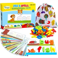 preschool education toys see spell matching letter game alphabet puzzle for baby 80 pcs cvc word builders for toddler toys gift