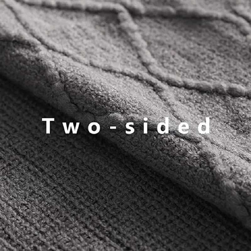 Inya Throw Blanket Textured Solid Soft Sofa Couch Cover Decorative Knitted Weighted Knit | Дом и сад