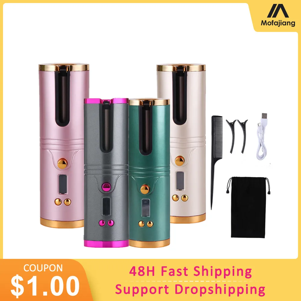 Беспроводной ЖК-дисплей Автоматическая завивка волос Гофрирование для завивки