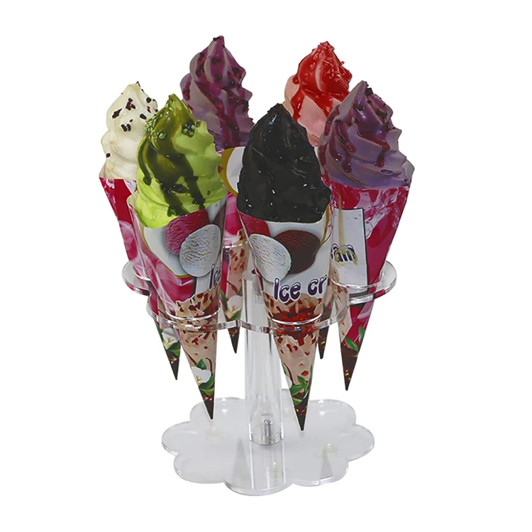 6 отверстий акриловый держатель для мороженого/1 шт прозрачный конусная стойка