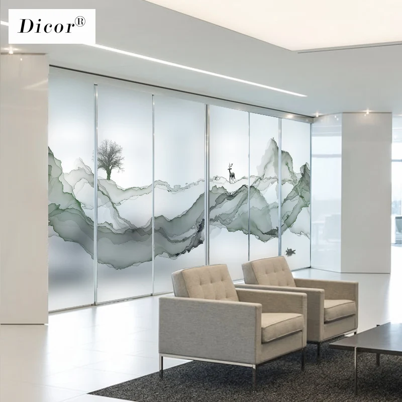 Креативная Акварельная живопись статическая пленка на окно витражное наклейка