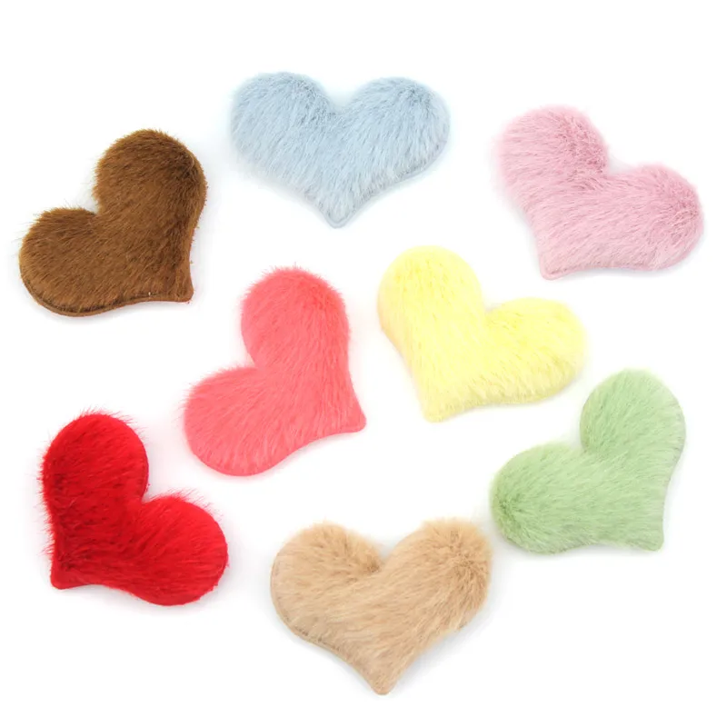 Аппликации с плюшевой подкладкой в виде сердца для детей 24 шт. 3 8*5 см заколка