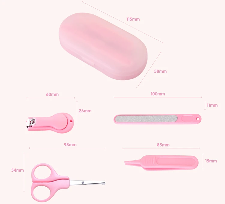 Paston бренд Baby Care 4-Set включая машинки для стрижки ногтей, ножницы, стальные пилочки для ногтей, носовые пинцеты YE-12