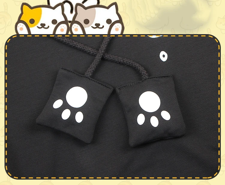 Модные толстовки с капюшоном для косплея рисунком аниме Неко атсум пальто