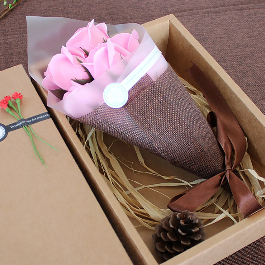 7 шт. подарок на день рождения Искусственные Розы Цветочный стирать купальные