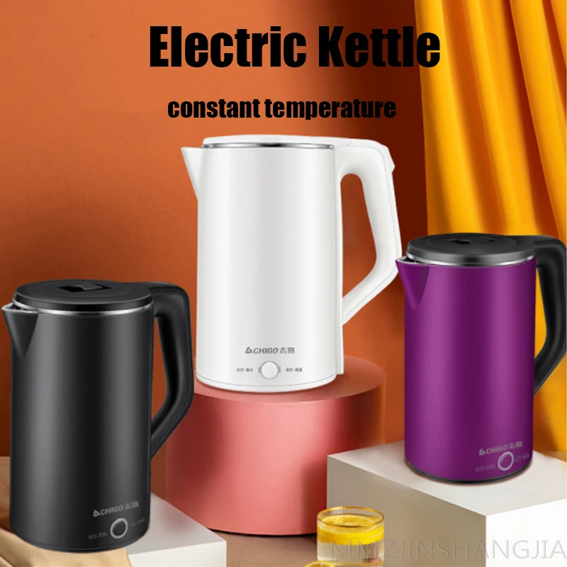 

Smart Thermostat Electric Kettle Double Anti Scalding Electric Kettle 1500W High Power Stainless Steel Overheating Protection